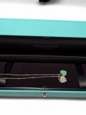 Tiffany & Co. Double Heart Necklace in Tiffany Blue and Silver